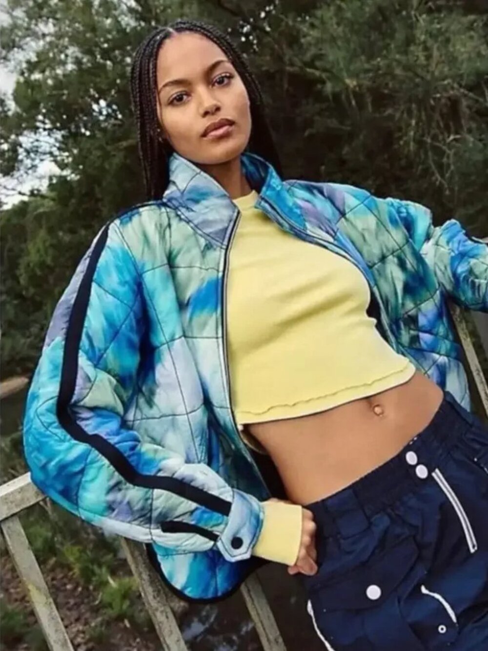 FP Movement Free People Pippa Packable Printed Puffer Jacket XS Sporty Outerwear